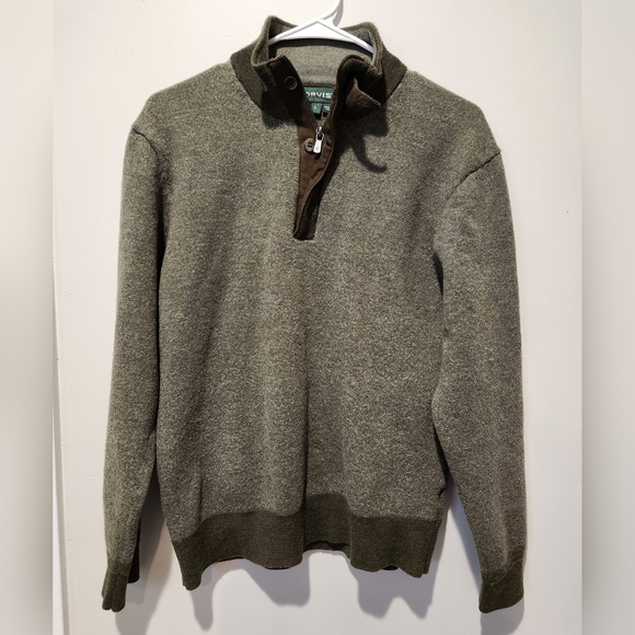 Orvis Merino Button Mockneck Sweater Large